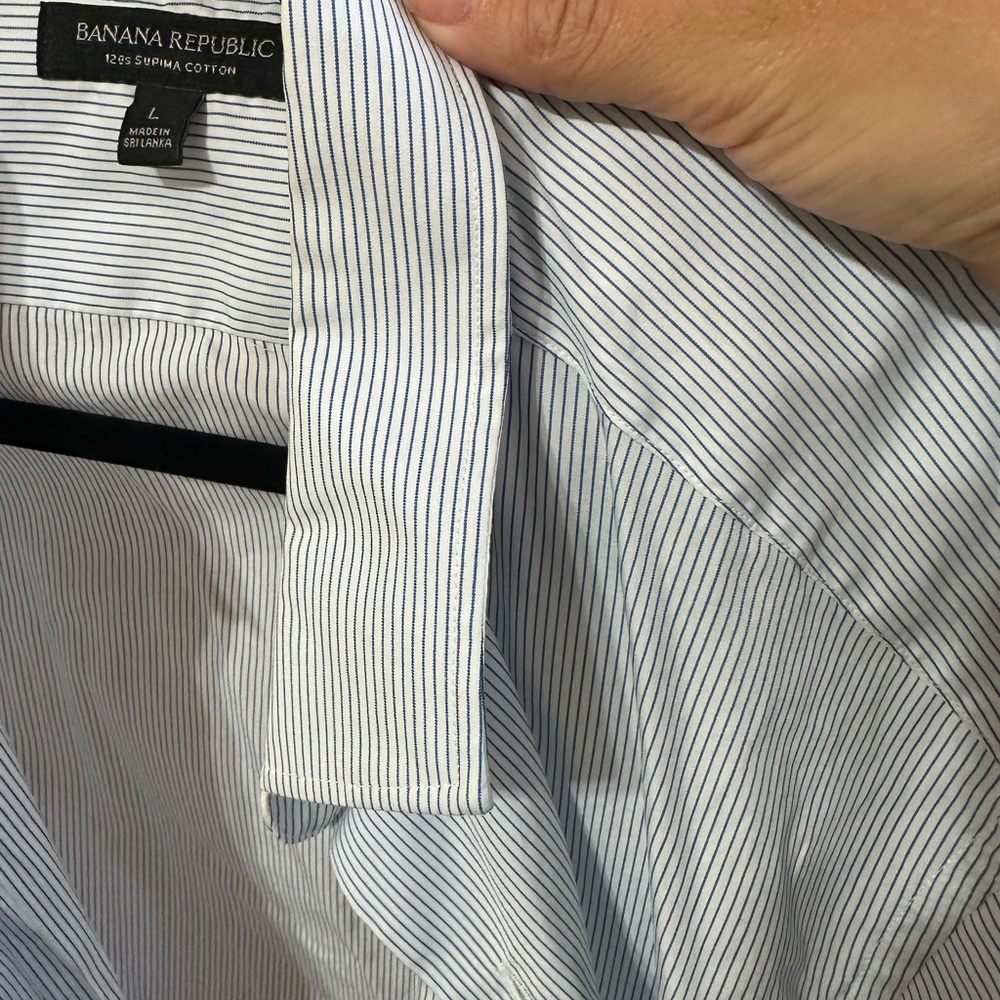 Banana Republic Blue Dress Shirt with Pinstripes